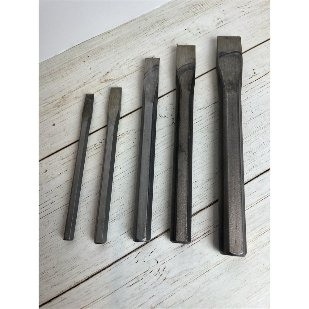 Vintage BALTIMORE Tools 5 pc Cold Chisel Set No. 900 Made in USA COMPLETE - Picture 9 of 14